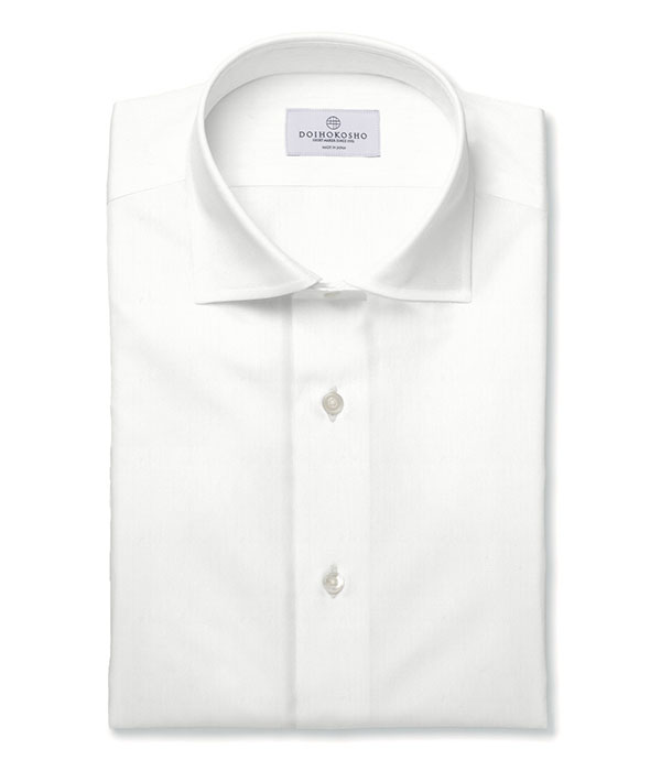 【CANCLINI】[ﾅﾁｭﾗﾙｽﾄﾚｯﾁ]ホワイト オックス 無地 ドレスシャツ