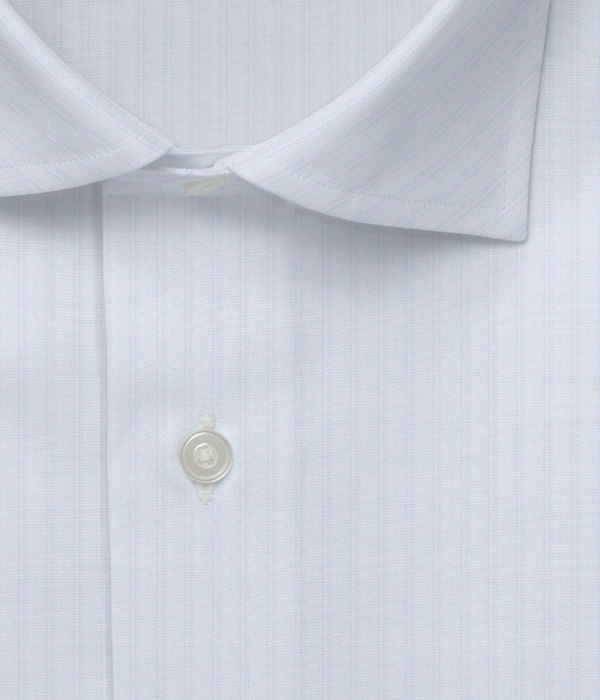 【CANCLINI】200/3 サックス ドビー ストライプ ドレスシャツ