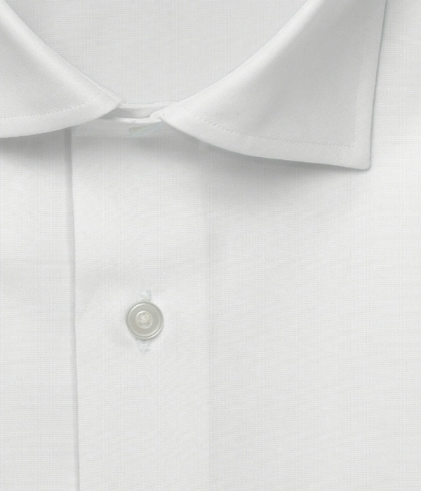 【CANCLINI】200/3 ホワイト ロイヤルオックス 無地 ドレスシャツ