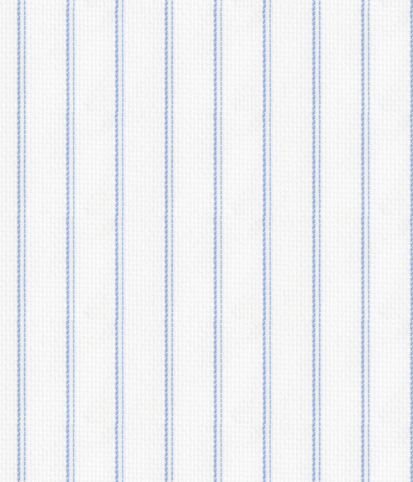 【CANCLINI】200/3 サックス ロイヤルオックス ストライプ ドレスシャツ