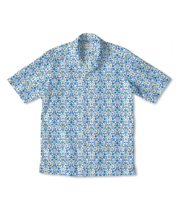 【LIBERTY】ラブバーズ プリント オープンカラーシャツ（Easy Order/半袖）