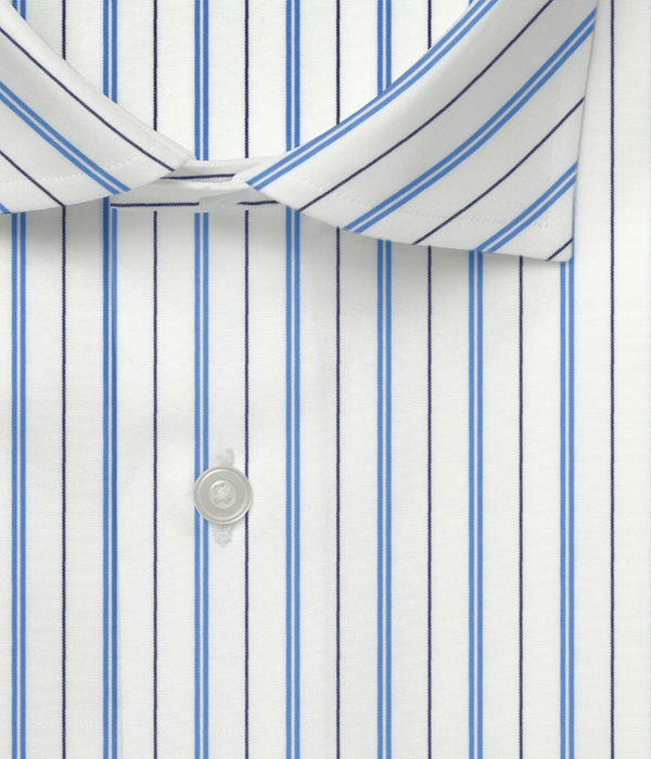 【THOMAS MASON Regent】サックス ポプリン ストライプ ドレスシャツ