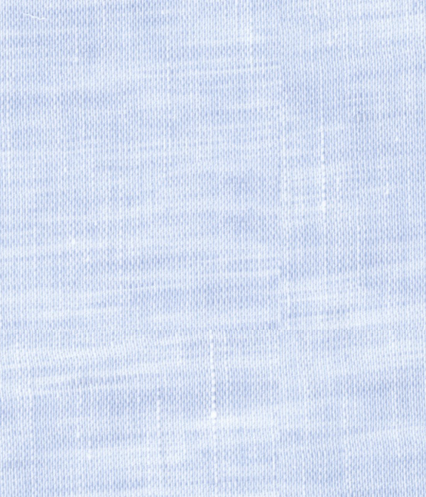 【THOMAS MASON Linen】イージーケア サックス リネン 無地 ドレスシャツ