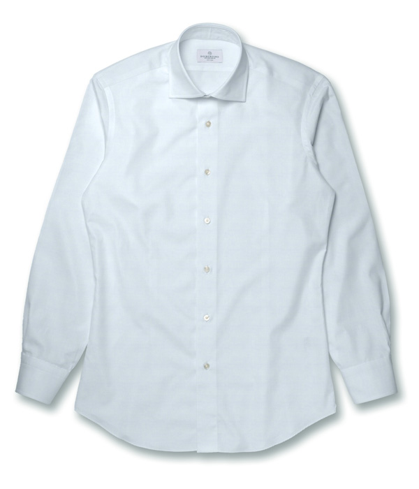 【THOMAS MASON Helm Voile】サックス  ボイル 無地 ドレスシャツ