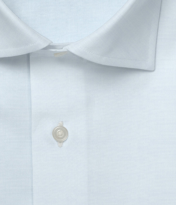 【THOMAS MASON Helm Voile】サックス  ボイル 無地 ドレスシャツ