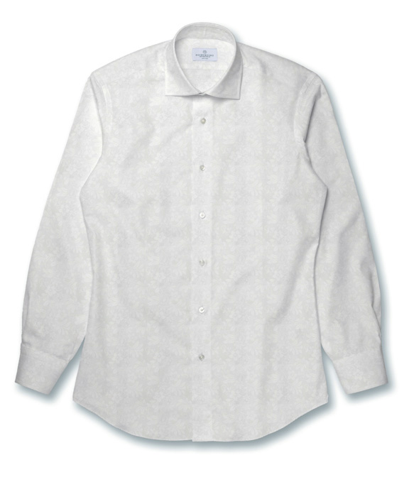ホワイト フラワージャカード ドレスシャツ（Made to Measure）