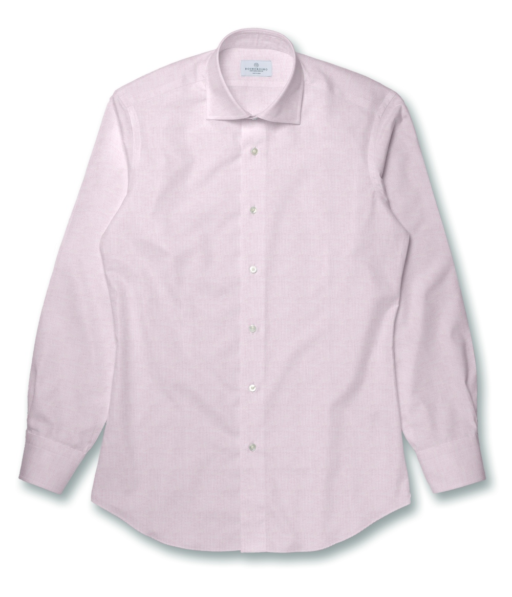 【Herdmans Linen】ピンク リネン 無地 ドレスシャツ