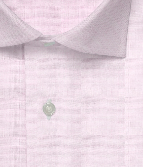 【Herdmans Linen】ピンク リネン 無地 ドレスシャツ