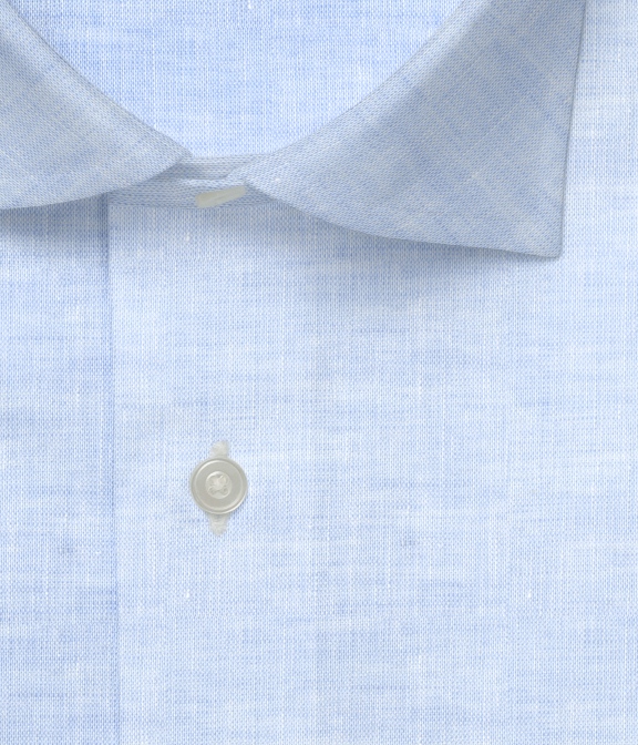 【Herdmans Linen】サックス リネン 無地 ドレスシャツ