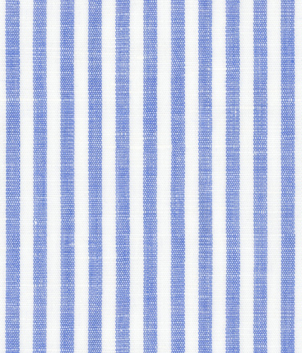 【Herdmans Linen】ブルー 綿麻 ストライプ カプリシャツ