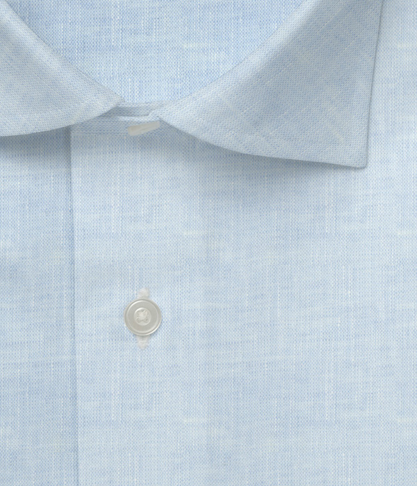 【Herdmans Linen】サックス リネン 無地 ドレスシャツ