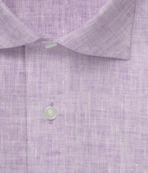 【Herdmans Linen】パープル リネン 無地 ドレスシャツ