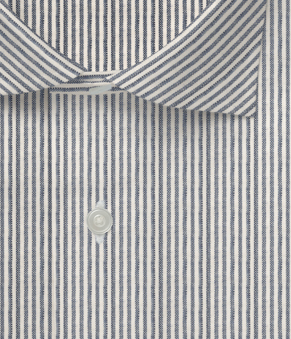 【Herdmans Linen】ブラック リネン ストライプ ドレスシャツ