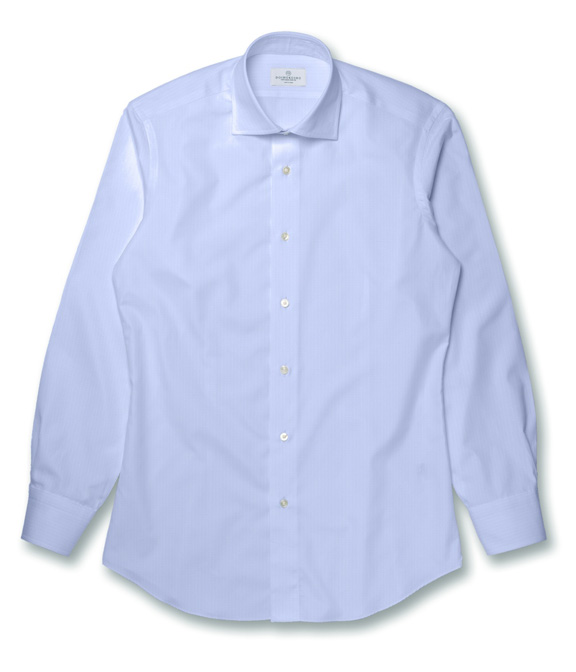 【Royal Caribbean SILVER】100/2 サックス ドビー ヘリンボン ドレスシャツ