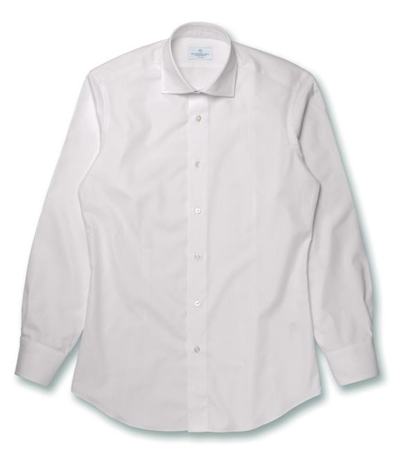 【Royal Caribbean SILVER】100/2 グレー ドビー ヘリンボン ドレスシャツ