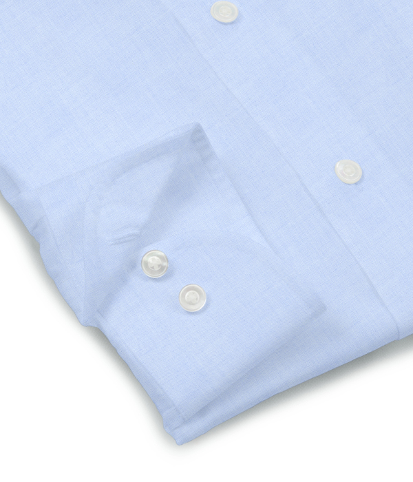 【The Royal Caribbean Cotton】100/2 サックス ブロード 無地 ボタンダウンカラーシャツ（Darts｜スリムフィット）