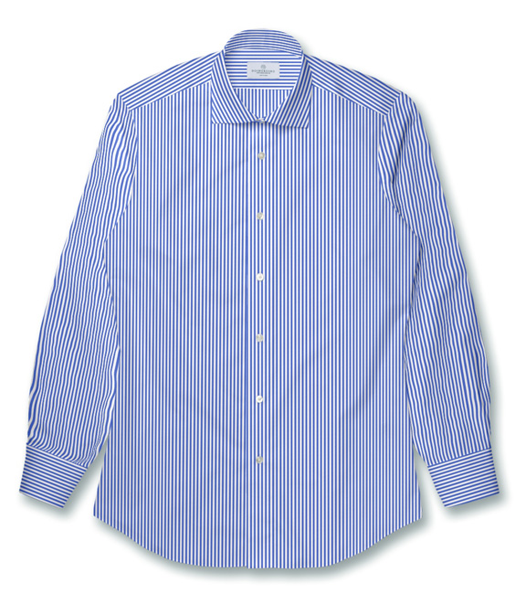 【Royal Caribbean SILVER】　ブルー ブロード ストライプ ドレスシャツ