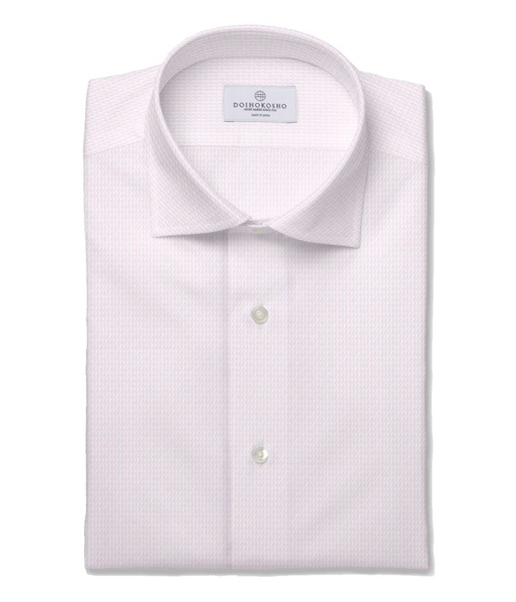 【Royal Caribbean SILVER】100/2 ピンク ドビー ストライプ ドレスシャツ