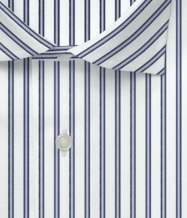 【Royal Caribbean SILVER】100/2 ネイビー ブロード ストライプ シャツ