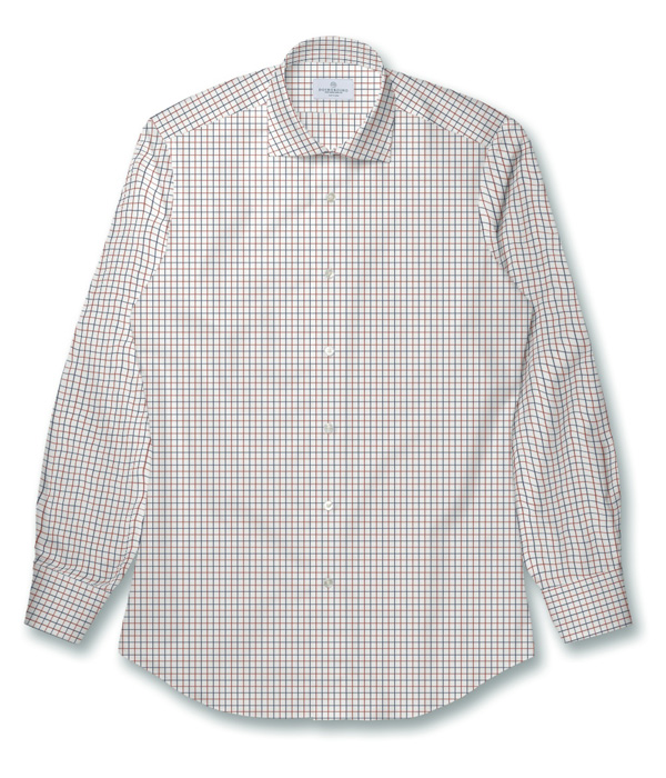 【Royal Caribbean SILVER】100/2 レッド×ネイビー ツイル チェック シャツ