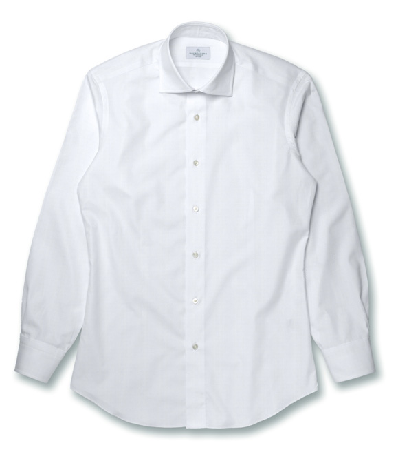 【Royal Caribbean GOLD】120/2 ホワイト ドビー ヘリンボン ドレスシャツ（Made to Measure）