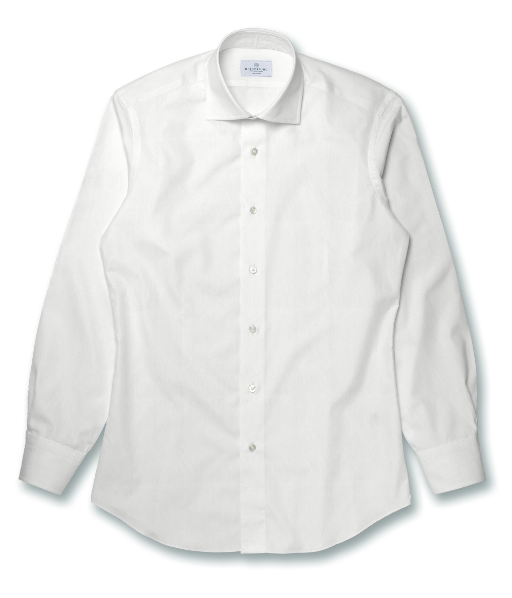 【Royal Caribbean GOLD】ホワイト 綿麻ブロード ドレスシャツ