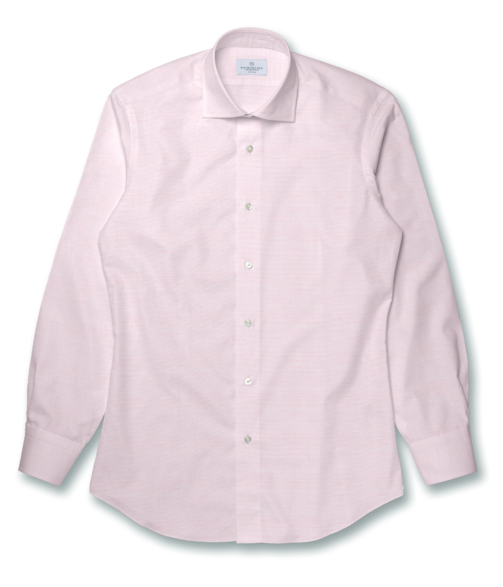 【Royal Caribbean GOLD】ピンク 綿麻ブロード ドレスシャツ