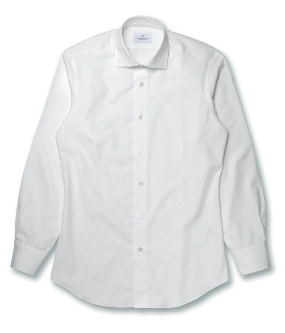 【AMERICAN SEA ISLAND COTTON】ホワイト オックス 無地 ドレスシャツ（Made to Measure）