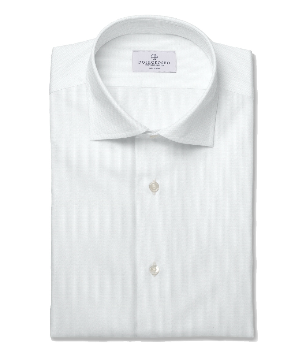 【AMERICAN SEA ISLAND COTTON】ホワイト オックス 無地 ドレスシャツ（Made to Measure）