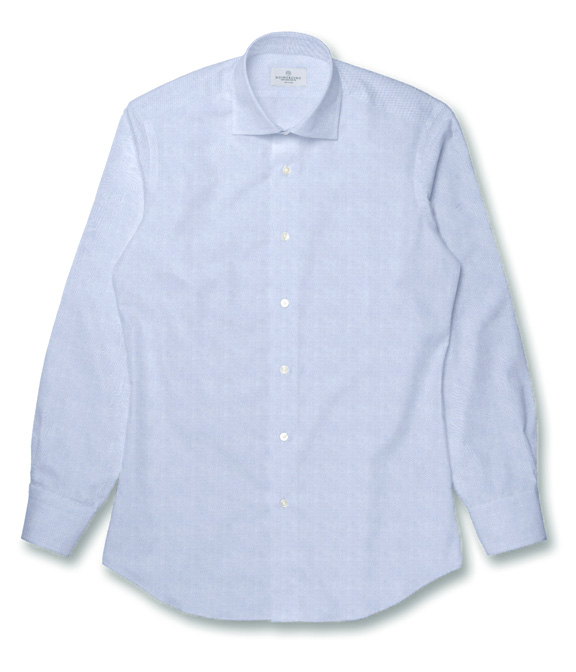 【AMERICAN SEA ISLAND COTTON】ブルー オックス 無地 ドレスシャツ（Easy Order）