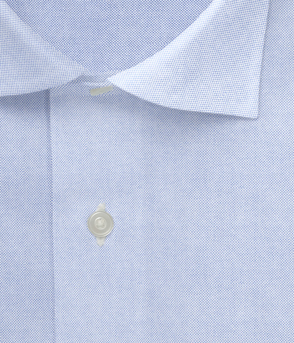 【AMERICAN SEA ISLAND COTTON】ブルー オックス 無地 ドレスシャツ（Made to Measure）