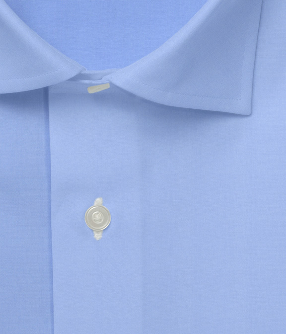 【AMERICAN SEA ISLAND COTTON】ブルー ブロード 無地 ドレスシャツ（Made to Measure）