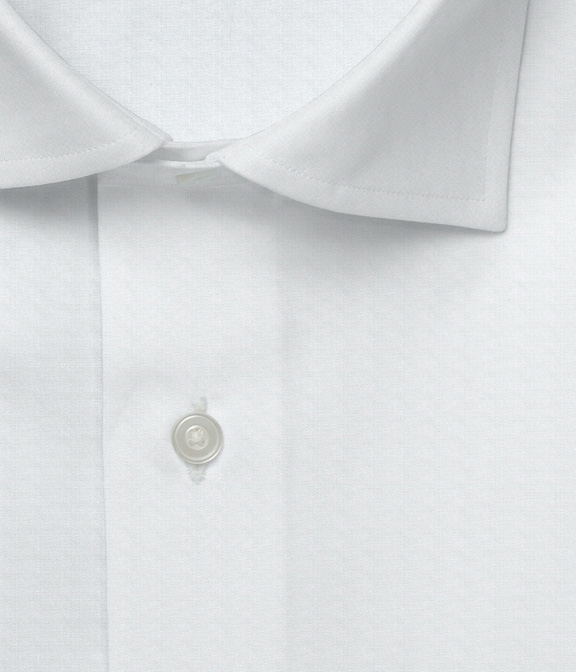 【AMERICAN SEA ISLAND COTTON】 ホワイト ツイル 無地 ドレスシャツ