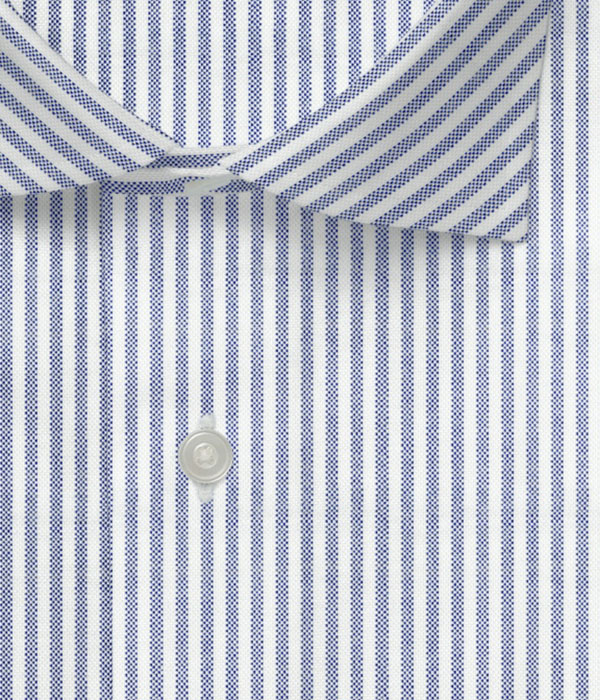【AMERICAN SEA ISLAND COTTON】 ブルー オックス ストライプ ドレスシャツ