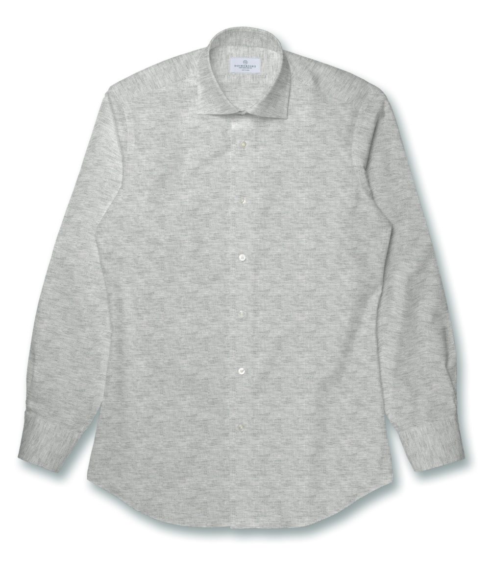【ALBINI Linen】ライトグレー リネン 無地 ドレスシャツ（Made to Measure）