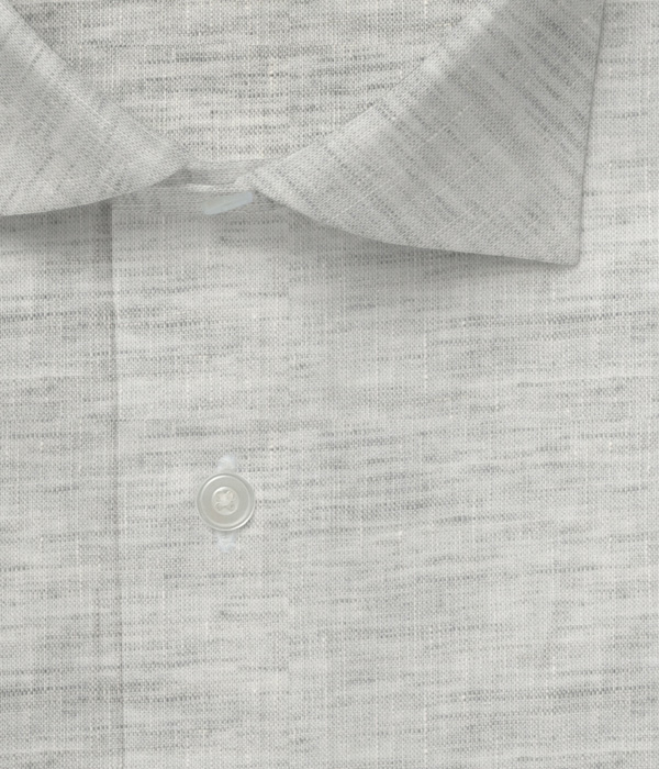 【ALBINI Linen】グレー リネン 無地 ドレスシャツ