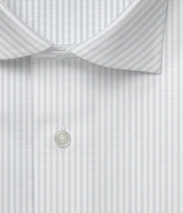 【SIDOGRAS】ホワイト シアサッカー 無地 ドレスシャツ