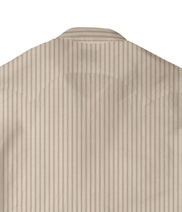 【SIDOGRAS Organic Cotton】ブラウン×ベージュ オックス ストライプ ウエスタンシャツ