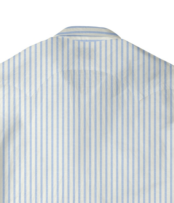 【SIDOGRAS Organic Cotton】サックス オックス ストライプ ウエスタンシャツ