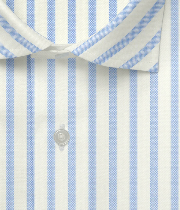 【SIDOGRAS Organic Cotton】サックス オックス ストライプ ドレスシャツ