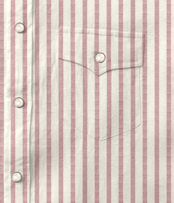 【SIDOGRAS Organic Cotton】レッド オックス ストライプ ウエスタンシャツ