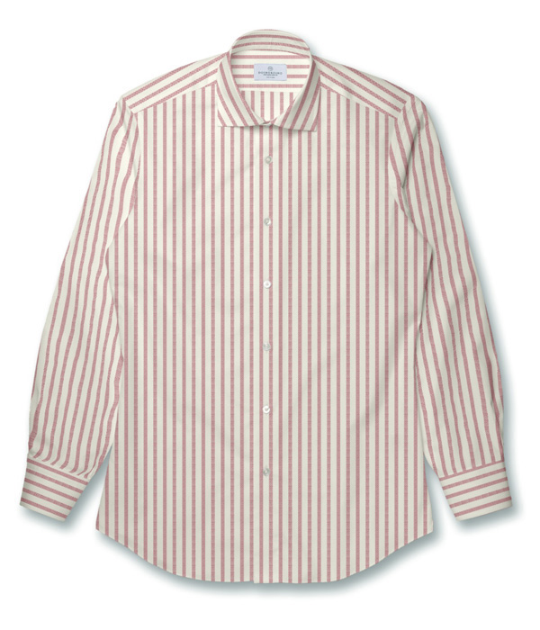 【SIDOGRAS Organic Cotton】レッド オックス ストライプ ドレスシャツ