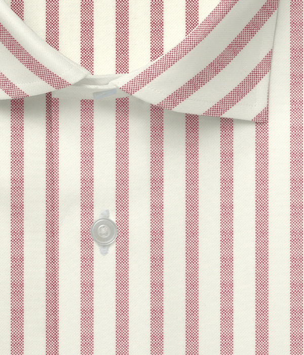 【SIDOGRAS Organic Cotton】レッド オックス ストライプ ドレスシャツ