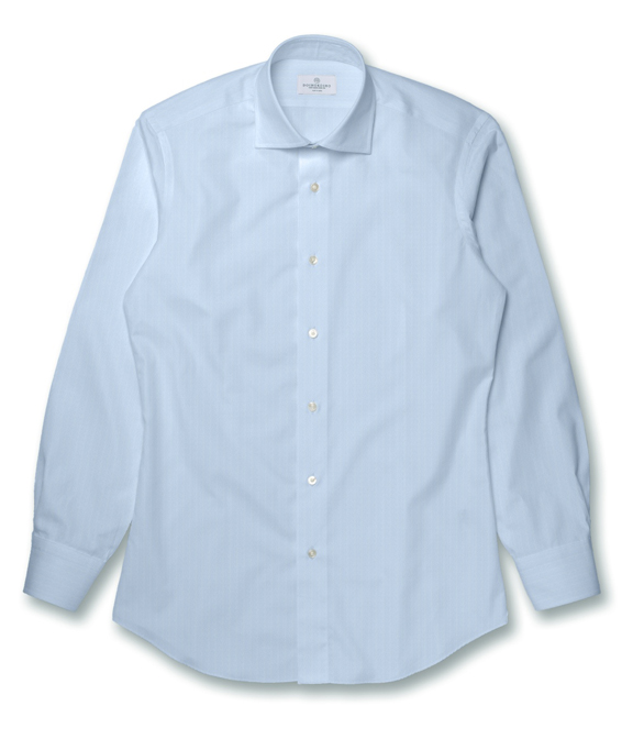 【IMPORTED】SOKTAS 形態安定 サックス ツイルドレスシャツ（Easy Order/長袖）