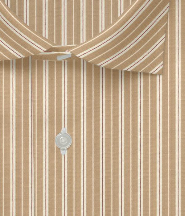 【SIDOGRAS】ベージュ地付きストライプ ドレスシャツ