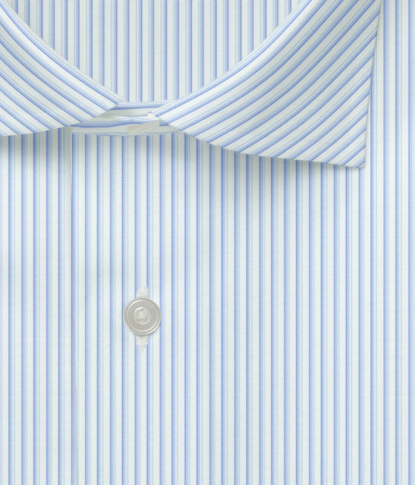 【SIDOGRAS】サックス ツイル ストライプ ドレスシャツ