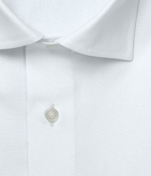 【SIDOGRAS】イージーケア ホワイト ブロード 無地 ドレスシャツ