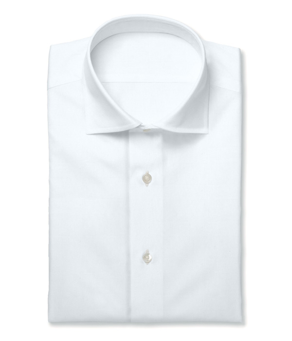 【SIDOGRAS】イージーケア ホワイト ブロード 無地 ドレスシャツ