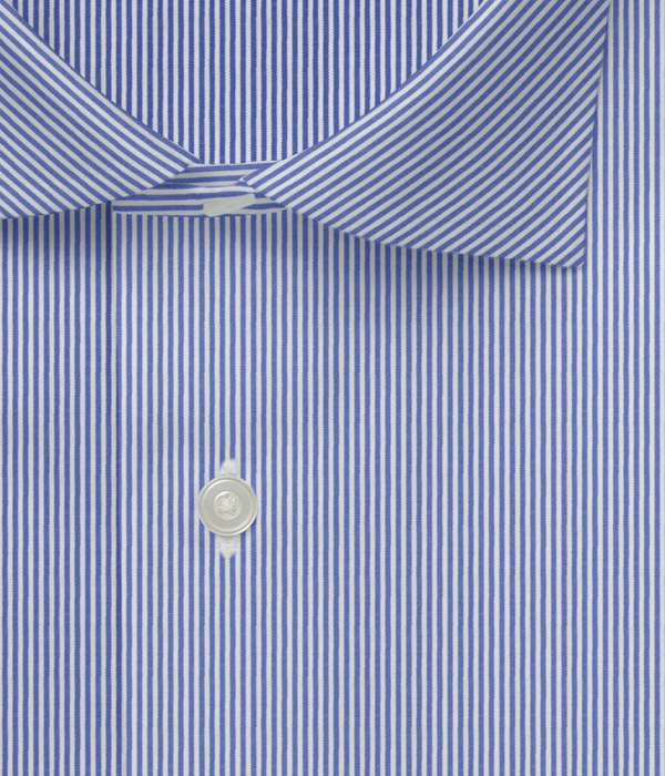 【SIDOGRAS】イージーケア ブルー ブロード ストライプ ドレスシャツ