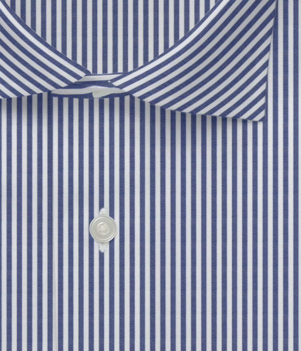 【SIDOGRAS】イージーケア ブルー ブロード ストライプ ドレスシャツ